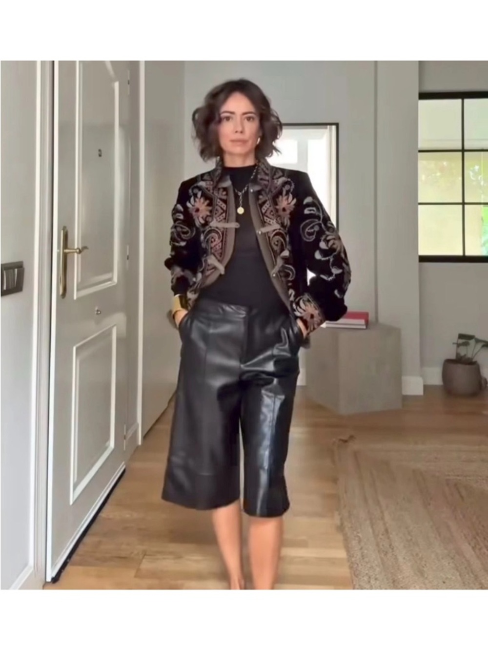 ZARA ZW COLLECTION EMBROIDERED VELVET JACKET